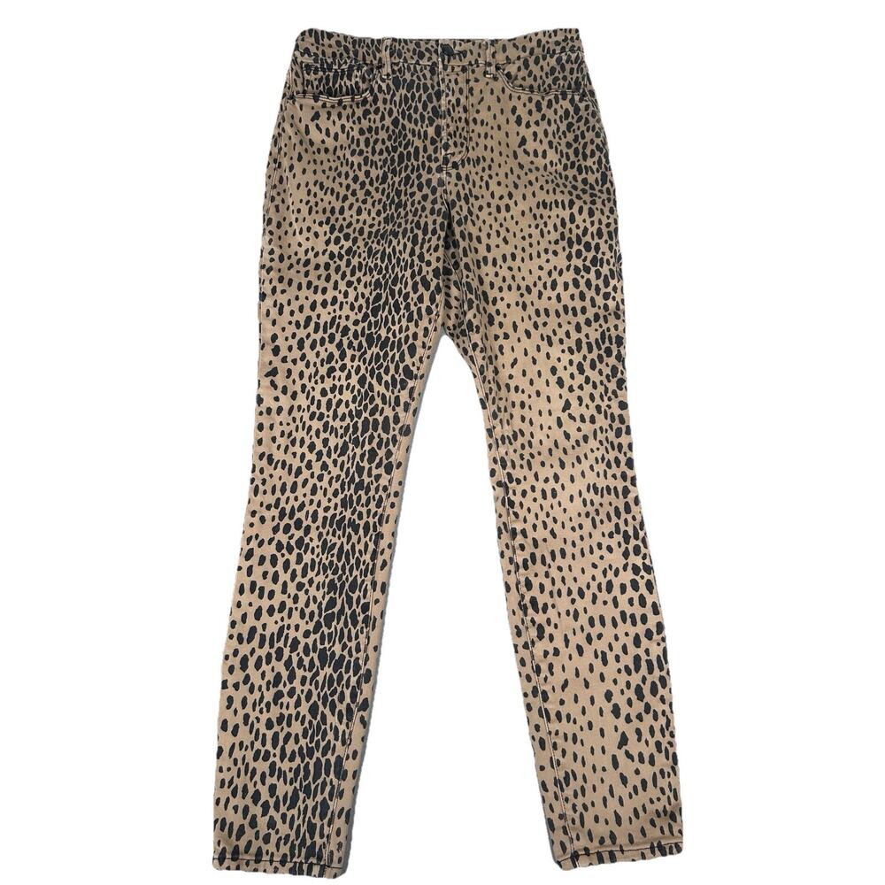 Good American Good Waist Animal Cheetah Leopard Print Jeans Pants Women's Sz 14